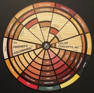 FINISHER'S COLORWHEEL PROVIDES GUIDE FOR CREATING NEW & MATCHING WOOD STAINS