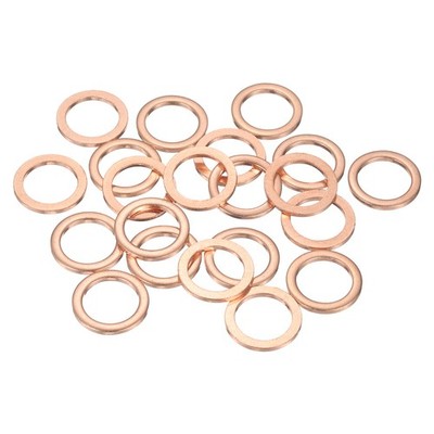 22 Pcs Flat Copper Washers, 16x22x2mm Copper Flat Sealing Crush Ring Washers