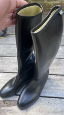Aigle Long Riding Boots Black Rubber Size Made In France UK 6.5 EU 40