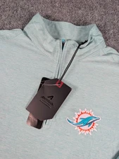 Miami Dolphins 1/4 Zip Pullover Mens Medium Antigua Teal NFL Football NWT