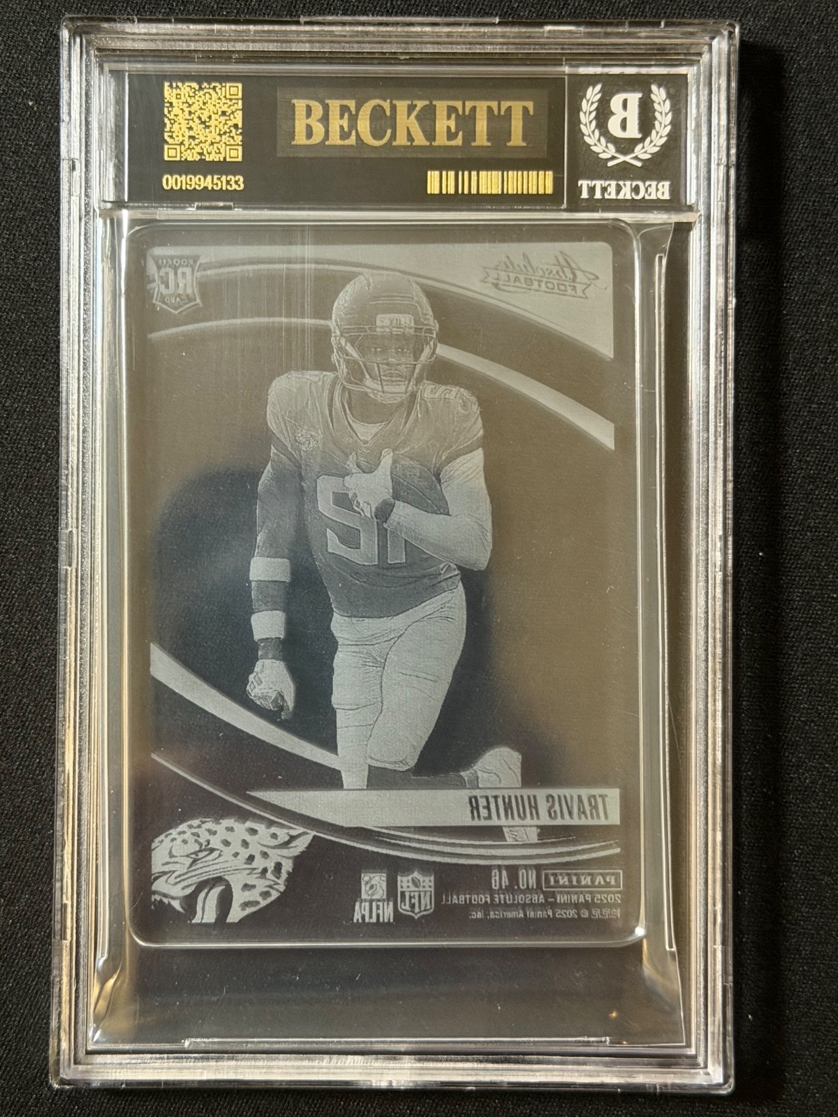 2025 Panini Absolute Glass Travis Hunter BGS PRISTINE 10 BLACK LABEL SSP RC view 2