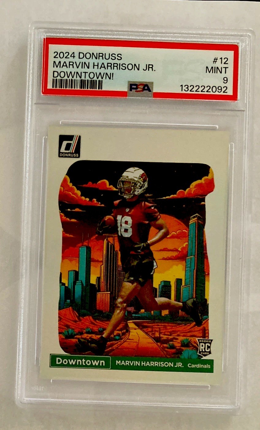 2024 PANINI DONRUSS DOWNTOWN  #12 MARVIN HARRISON JR. ROOKIE RC PSA 9