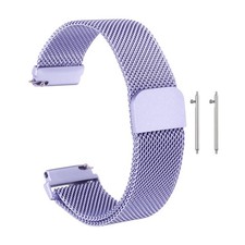 16mm Stainless Steel Metal Mesh Watch Band with Magnetic Buckle, Lavender
