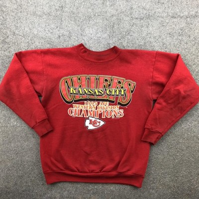 Vintage Kansas City Chiefs Sweatshirt Mens Large Red NFL Football 1995 Champs