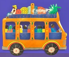 Handmade Haitian Metal Wall Art Tap Tap Bus Folk Art Sculpture