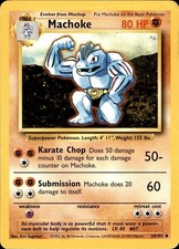 POKEMON MACHOKE 34/102 BASE SET UNLIMITED UNCOMMON MP