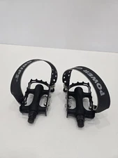 Power Grips Toe Strap Pedals MTB Mountain Bike Black