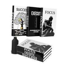 Motivational Desk Décor Set of 3 Decorative Books for Modern Home Office Decor 