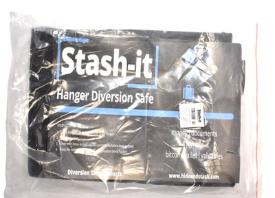 Stash-It Hanger Diversion Safe Hidden Pocket For Hanging Clothes Black