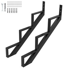 Toriexon Steel Stair Riser-2 Pack, 3 Step Stringers for Deck, 3 Step, Black
