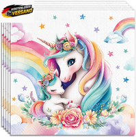 Koboko 20 StüCk Einhorn Servietten Kindergeburtstag, 33X33Cm Servietten Einhorn