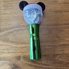 Disney Parks Mickey Mouse Christmas Light-Up Bubble Wand Snow Rotate Works