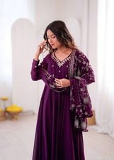 Anarkali Gown Indian Ethnic Dress Women Salwar Kameez Ready Made Wedding Party