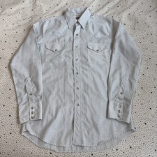 Vintage 70s 80s Miller Western Wear Shirt Men's 15 Gray Pearl Snap Cowboy Rodeo