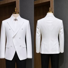 Men Blazer Double  Breasted Classic Cut Suitable For Wedding Party Official Dates