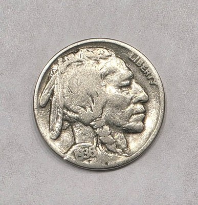 1936 Buffalo Nickel Double Die Reverse Fine Condition.