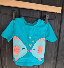CARTER'S Baby Girls Swim Rash Guard Shirt Beach Pool Sun Kiss Fish 12 M month