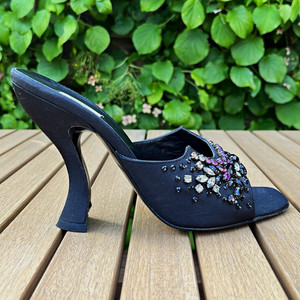 靴 Vintage Prada Heels Mules 37 1/2 Prada Satin Mules | eBay