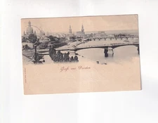 9921) GREETINGS from DRESDEN - Bridge with city 1899
