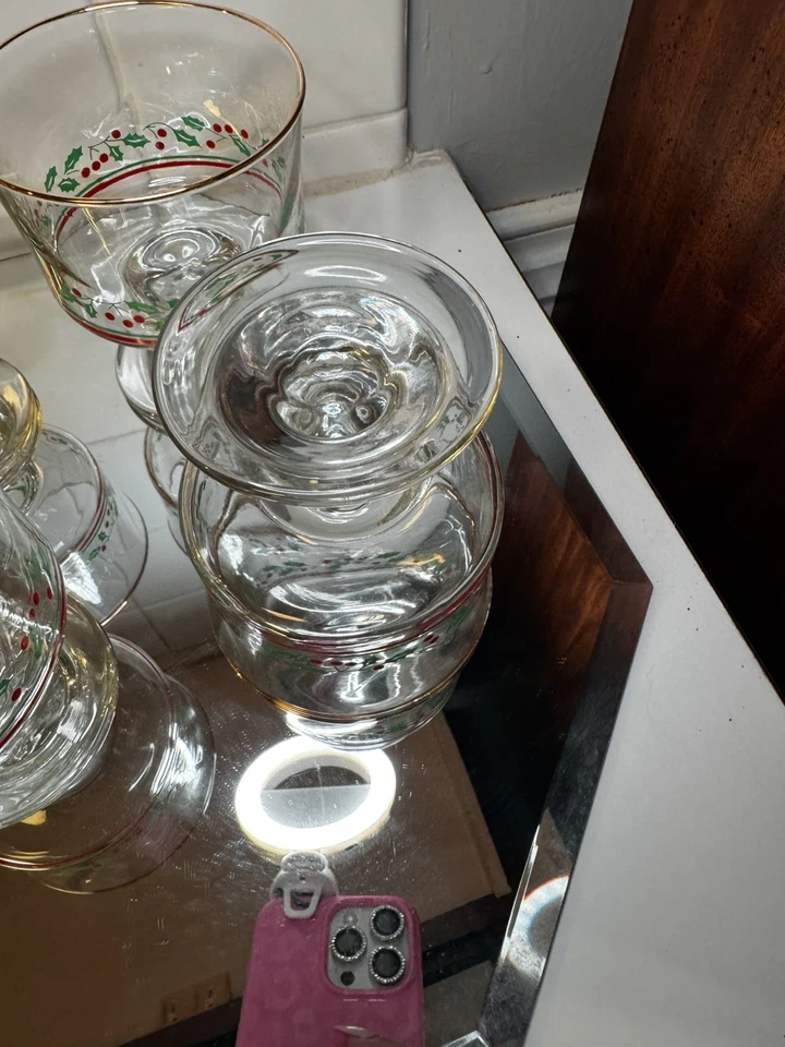 1987 Arby's Christmas Holiday Parfait Glasses Set of 4 Libbey Dessert Glasses - Image 3 of 4