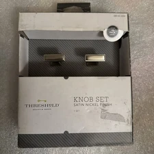 Threshold Knob Set Satin Nickel Finish, 10 Pack Brand New Free Shipping