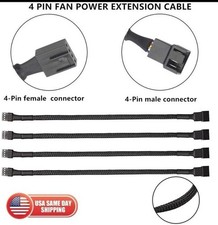 5x 10" 4-Pin/3-Pin PWM Connector Computer PC CPU Case Fan Cable - Pack Of 5