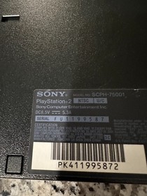 Sony Playstation PS2 Slim Console with OEM Cables. Tested. Works Great. Clean