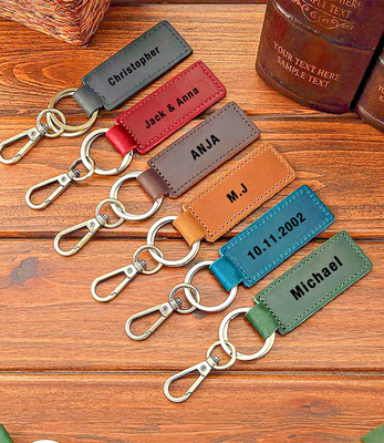 Crazy-Horse Leder Schlüsselanhänger     Personalisiert   | Chic Farben