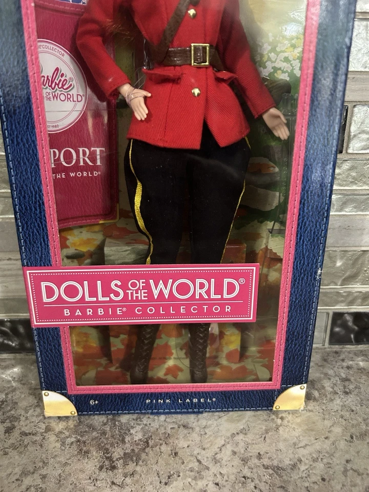 Mattel Barbie Muñecas del Mundo Canadá Etiqueta Rosa Figura, Mattel X8422 Nuevo en Caja Foto 4 de 4