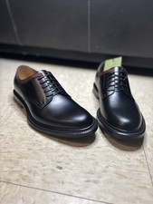 Gucci Men's Web Leather Derby Dress Shoes Black