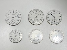 Lot Of 6 Parts And Repair Pocket Watches 5 Waltham  1 Whetter 