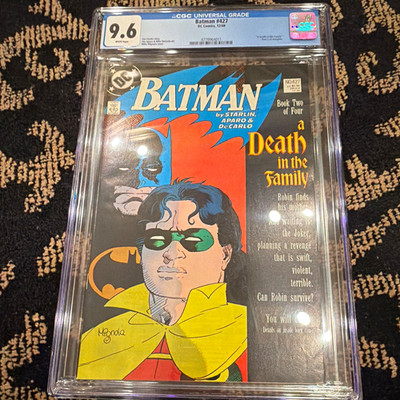 DC Comics Batman #427 CGC 9.6 (1988) A Death in the Family Signed Jim Starlin