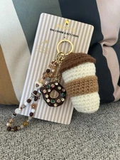 New! Piper K Sweet Latte Love Keychain Purse Charm Cute Doughnut Coffee 🍩