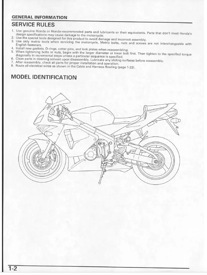 Manual de serviço Honda CBR600RR 2003–2007 - Imagem 3 de 4