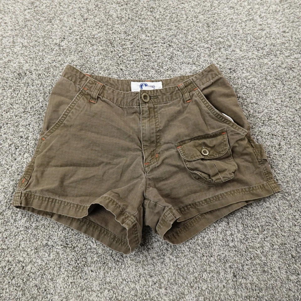 VTG Arizona Shorts Womens 3 Brown Cargo Carpenter Low Rise Micro Mini Booty Y2K - Image 2 of 4