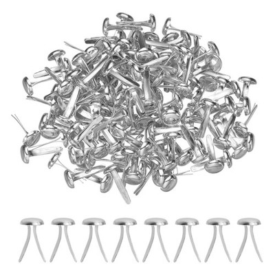 250Pcs Brads Paper Fasteners, 3x6 mm Metal Round Head Split Pins, Silver Tone