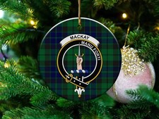 Mackay Clan Scottish Tartan Crest Ceramic Ornament