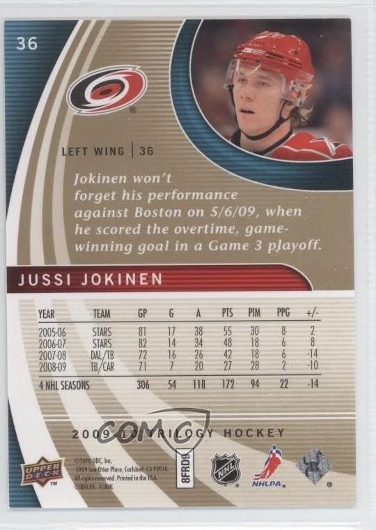 2009-10 Upper Deck Trilogy Jussi Jokinen #36 - Image 2 of 2