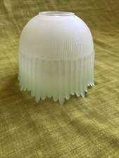Beautiful Vintage French Frosted Green & Clear Glass Lamp Shade Art Deco?