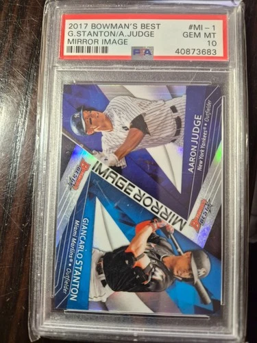 2015 Bowman's Best - Mirror Image Aaron Judge, Giancarlo Stanton #MI-1 PSA 10