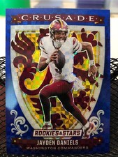 JAYDEN DANIELS 2025 PANINI ROOKIES & STARS CRUSADE BLUE PRIZM PARALLEL NO. 30