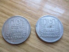 Siver bullion coins France, 10 Francs, 1929 & 1933, Silver Investment 333