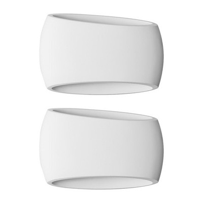 2er Set Wandleuchten weiß Gips geschwungen modern Flur Schlafzimmer Haus Lampe
