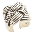 925 Sterling Silver Vintage Ring Modernist Braided Wide Band  Sz 8.5  RG35501