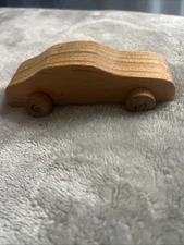 Hand Crafted Handmade Wooden Toy Small Sports Cars with wheels. vintage inspired