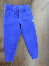 NWoT Ralph Lauren Double Knit Jogger Pants. Little Kid Sz 4. Blue, Cotton/Fleece