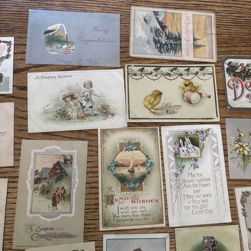 Vintage Holiday Postcard Lot, 40 Total, Christmas, Easter, Birthday, New Years - 第 9/20 張圖片