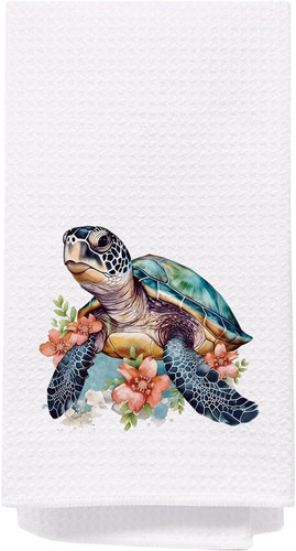 SPBL&L Sea Turtle Beach Hand Towels for Bathroom, Coastal Animal-turtle - Picture 1 of 6