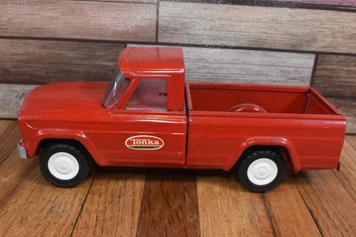 Vintage 1960s Tonka Jeep Gladiator Red Pressed Steel Toy Pickup Truck