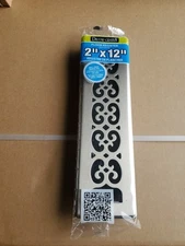 Decor Grates Art Deco Steel Plated Nickel Floor Register. 2"x12". ADH212-NK